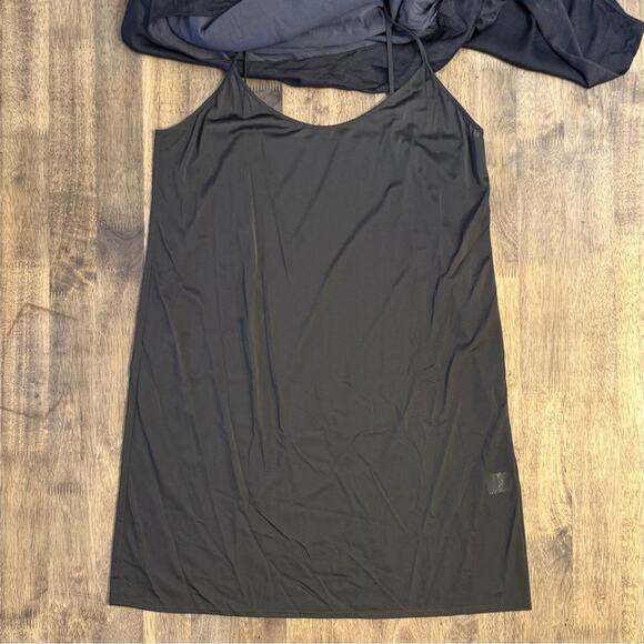 Helmut Lang Dress Asymmetrical Flowy Draped Scoop Neck Brown Women's Size 8 - Picture 7 of 7